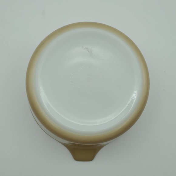 Pyrex Sandalwood 473 1 Quart Casserole Dish White Leaves on Tan - Picture 6 of 11